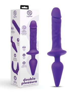 Together Double Pleasure 11″ Double-Ended Dildo & Butt Plug – Purple by Together product image