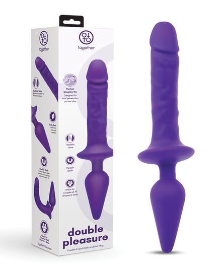 Together Double Pleasure 11″ Double-Ended Dildo & Butt Plug – Purple by Together product image
