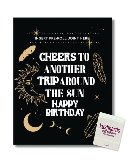 Cheers to Another Trip Around the World Greeting Card w/Matchbook by Kush Kards product image