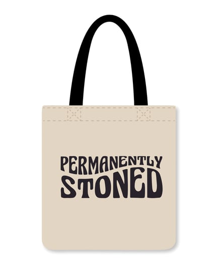 Permanently Stoned Reusable Tote – Black/White by Kush Kards product image