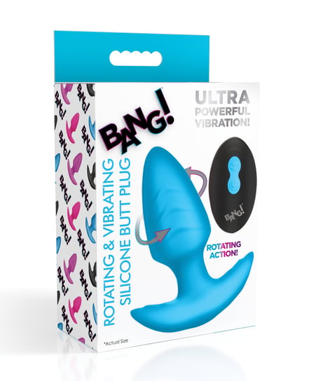 Bang! Rotating & Vibrating Tapered Butt Plug w/Remote – Blue by Bang! product image