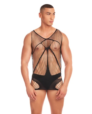 Rainbow Party Automatic Long Tank – Black L/XL by Rene Rofe and Pink Lipstick product image
