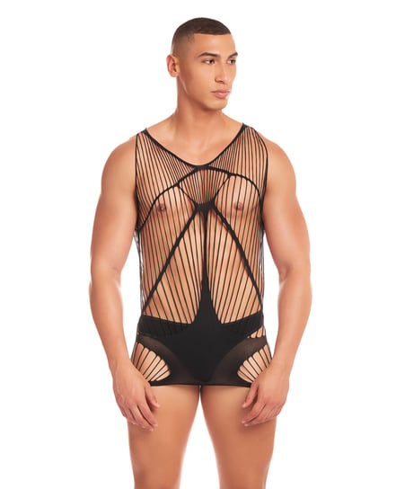 Rainbow Party Automatic Long Tank – Black S/M by Rene Rofe and Pink Lipstick product image