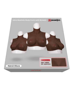 XX-DREAMTOYS Ultra Realistic D Cup Breast Form Medium – Black by XX-Dreamtoys product image