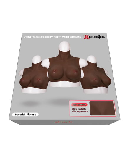 XX-DREAMTOYS Ultra Realistic E Cup Breast Form Large – Black by XX-Dreamtoys product image