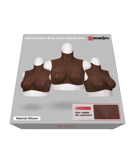 XX-DREAMTOYS Ultra Realistic H Cup Breast Form Extra Large – Black by XX-Dreamtoys product image