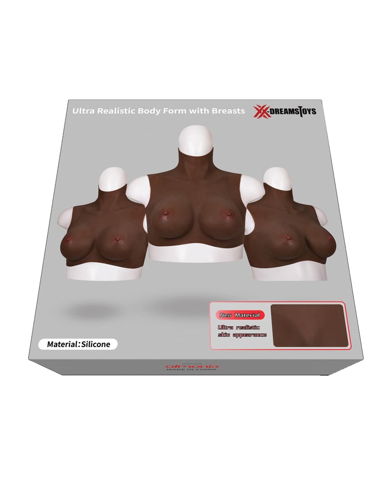 XX-DREAMTOYS Ultra Realistic H Cup Breast Form Extra Large – Black by XX-Dreamtoys product image