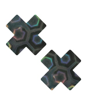 Neva Nude Holographic X Factor Pasties – Black O/S by Neva Nude product image