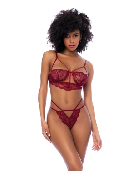 Lace Underwire Top w/Thong 2 pc Set – Rosewood S/M by Mapale product image