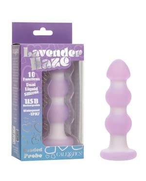 Lavender Haze Beaded Anal Probe – Lavender/White by Lavender Haze product image