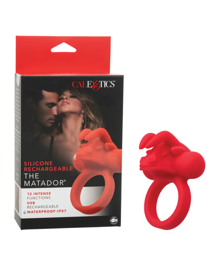 Couple’s Enhancer Silicone Rechargeable The Matador Enhancer w/Triple Stimulation – Red by Couple's Enhancers product image