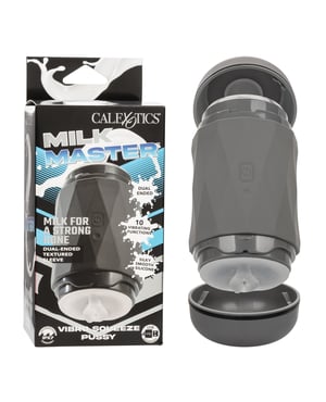 Milk Master Vibro Squeeze Pussy Stroker – Black by Milk Master product image