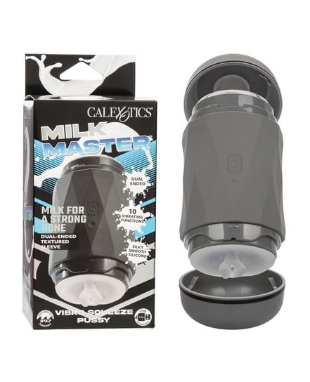 Milk Master Vibro Squeeze Pussy Stroker – Black by Milk Master product image