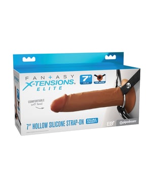 Fantasy X-tensions Elite 7″ Silicone Hollow Strap-on – Brown by Fantasy X-tensions product image