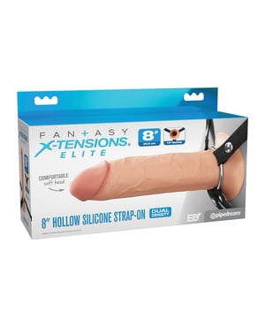 Fantasy X-Tensions Elite 8″ Silicone Hollow Strap-on w/Harness – Light by Fantasy X-tensions product image