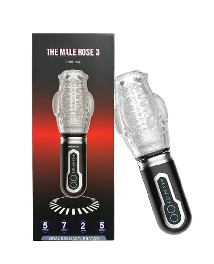 The Male Rose 3 Thrusting, Rotating & Vibrating Oral Sex Masturbator – Black by The Male Rose product image