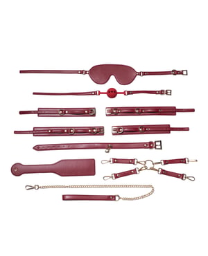 Kinky Play Box Red Passion 8 pc Set Bondage Kit – Red by Honey Play Box product image