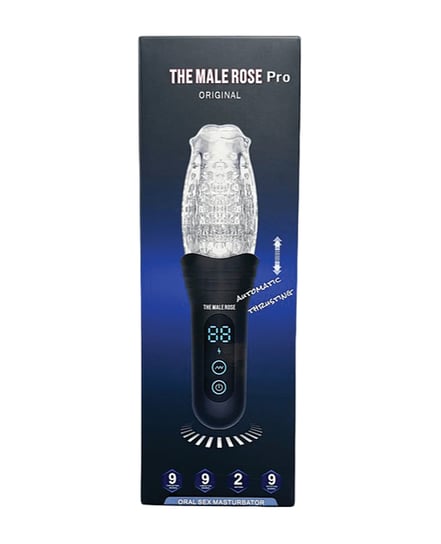 The Male Rose Pro Thrusting Rotating & Vibrating 3D Masturbator – Black by The Male Rose product image