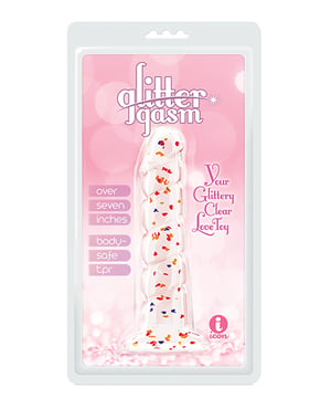 Glittergasm 7.5″ Swirls Dildo – Red/Gold/Orange by Macaroon product image