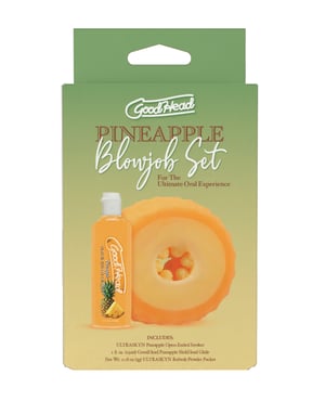 GoodHead Pineapple Blowjob Set Includes Stroker & Slick Head Glide – 1 oz Bottle Pineapple by GoodHead product image