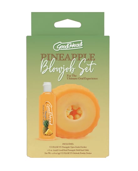 GoodHead Pineapple Blowjob Set Includes Stroker & Slick Head Glide – 1 oz Bottle Pineapple by GoodHead product image
