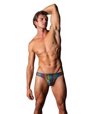 Pack & Play Thong w/Front Condom Pouch – Rainbow S/M by Male Power product image