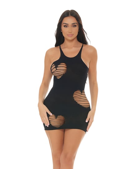 Pink Lipstick Heart Rate Bodystocking Dress – Black O/S by Pink Lipstick product image