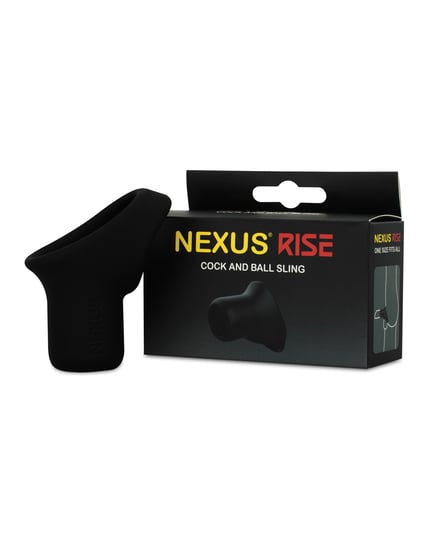 Nexus Rise Liquid Silicone Cock & Ball Sling – Black by Nexus product image
