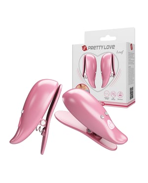 Pretty Love Leaf Wireless Vibrating Nipple Clamps – Pink by Pretty Love product image