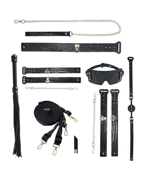 Shots Ouch! Rome Collection Bondage Kit w/Bag – Black by Ouch product image