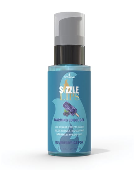 Sizzle Lips Warming Gel – 2 oz Bottle Blueberry Ice Pop by Sensuva product image