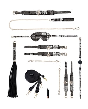 Shots Ouch! NY Collection Bondage Kit w/Bag – Black by Ouch product image