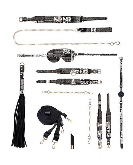 Shots Ouch! NY Collection Bondage Kit w/Bag – Black by Ouch product image