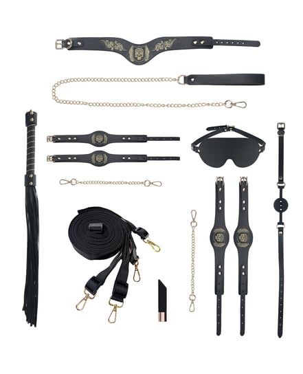 Shots Ouch! London Collection Bondage Kit w/Bag – Black by Ouch product image