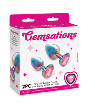 Gemsations 2 pc 2.75″ & 3.25″ Chrome Anal Training Set – Rainbow by Gemsations product image