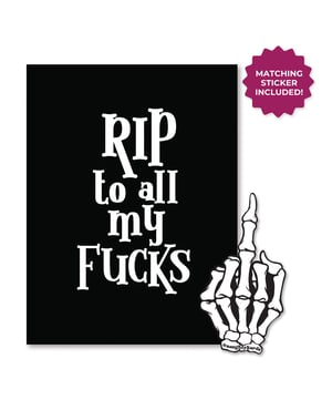 Halloween Rip Fucks Greeting Card w/Sticker by Kush Kards product image