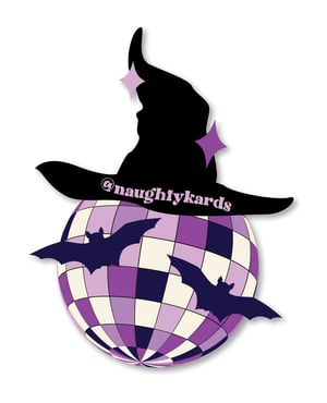 Halloween Witch Disco Ball Sticker – Pack of 3 by Kush Kards product image
