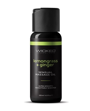 Wicked Sensual Care Lemongrass & Ginger Massage Oil – 4 oz by Wicked Sensual Care product image