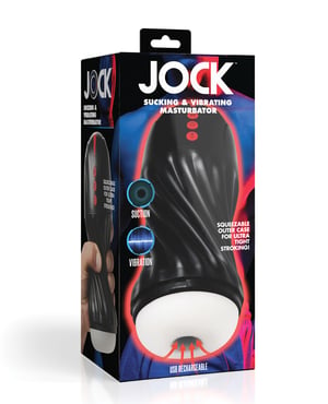 Curve Toys Jock Sucking & Vibrating Masturbator – Black by Jock product image