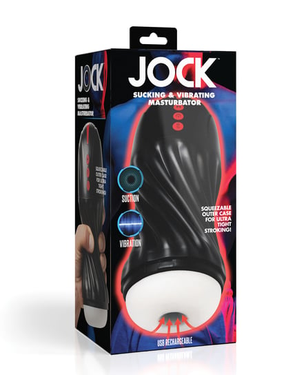 Curve Toys Jock Sucking & Vibrating Masturbator – Black by Jock product image
