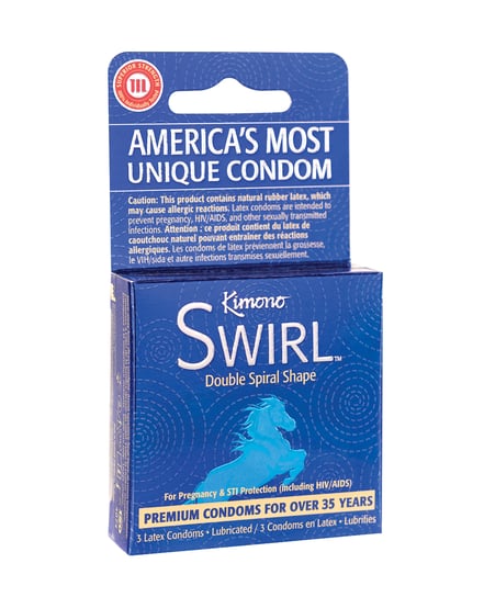 Kimono Swirl Double Spiral Shape Condoms – Pack of 3 by Kimono product image