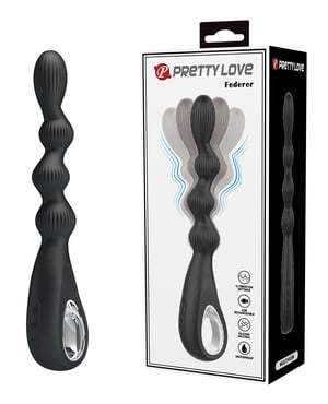 Pretty Love Federer Vibrating Beaded Anal Probe – Black by Pretty Love product image