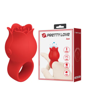 Pretty Love Jae Floral Ring Finger Vibrator – Red by Pretty Love product image