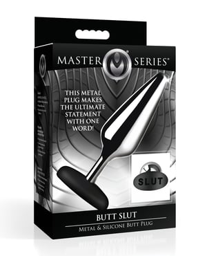 Master Series Butt Slut Metal & Silicone Butt Plug – Metal/Black by Master Series product image