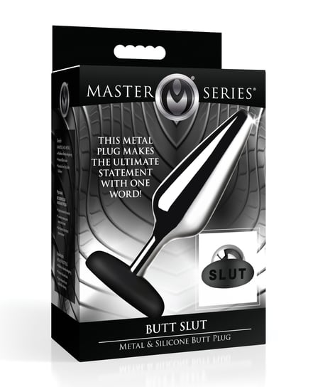 Master Series Butt Slut Metal & Silicone Butt Plug – Metal/Black by Master Series product image