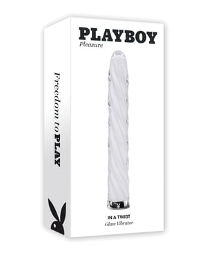 Playboy Pleasure In the Twist Glass Vibrator – White by Playboy product image