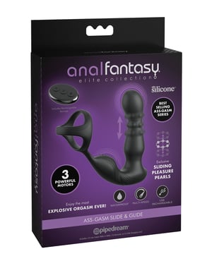 Anal Fantasy Elite Ass-Gasm Slide & Glide P-Spot Stimulator – Black by Anal Fantasy Elite Collection product image