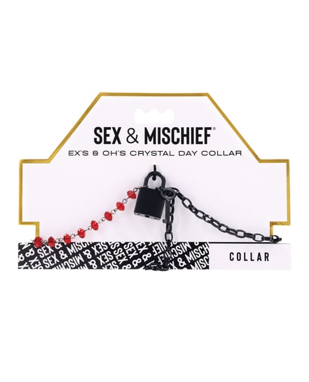 Sex & Mischief Ex’s & Oh’s Crystal Day Collar – Red/Black by Sex & Mischief product image