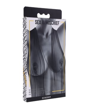Sex & Mischief Ex’s & Oh’s Body Jewelry w/Nipple Ties – Black by Sex & Mischief product image