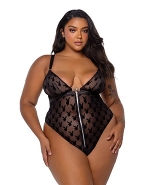 Playboy Bunny Charm Teddy – Black 2X by Playboy by Roma product image